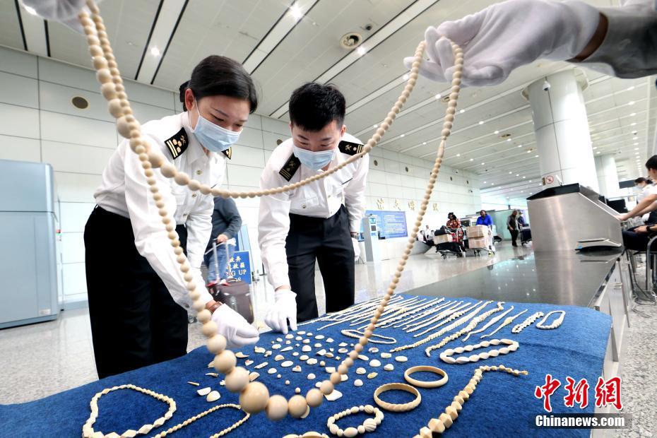 广州海关一季度共查获走私象牙制品逾24千克